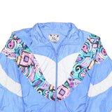 SUNTERRA Womens Blue Polyester Blend Zip Jacket L V Pattern Retro Style
