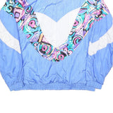 SUNTERRA Womens Blue Polyester Blend Zip Jacket L V Pattern Retro Style