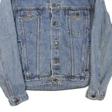 LEVI'S Mens Blue Denim Jacket S Cotton Blend Button Closure Classic Fit