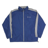 REEBOK Mens Blue & Grey Casual Jacket L Polyester Blend Plain Zip Sporty