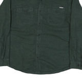 EDDIE BAUER Mens Green Cotton Blend Shirt L Classic Fit Button Pocket