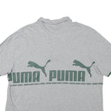 PUMA Mens Grey & Dark Green Short Sleeve Cotton Blend Polo Shirt M Logo Print