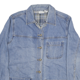 CABIN CREEK Womens Blue Denim Cotton Jacket L Button Plain Casual Relaxed Fit