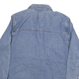 CABIN CREEK Womens Blue Denim Cotton Jacket L Button Plain Casual Relaxed Fit