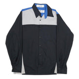 RED KAP Mens Black & Grey & Blue Work Shirt M Volkswagen Logo Patch Long Sleeve