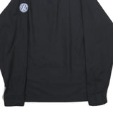 RED KAP Mens Black & Grey & Blue Work Shirt M Volkswagen Logo Patch Long Sleeve