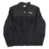 FILA Womens Black Sport Jacket S Polyester Zip Plain Casual Lightweight