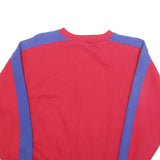 STUDIO SPORTIF Womens Red & Blue Sweatshirt M Button Neck Cotton Blend Comfort