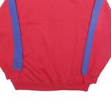 STUDIO SPORTIF Womens Red & Blue Sweatshirt M Button Neck Cotton Blend Comfort
