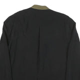 SCHNEIDERS Mens Black & Olivine Silk Blend Button Jacket XL Classic Plain