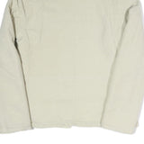 UNCLE SAM Womens Cream Long Sleeve Button Jacket L Cotton Blend Plain Casual