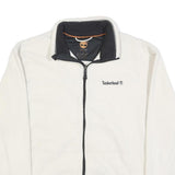TIMBERLAND Mens White Zip Jacket L Polyester Plain Outdoor Casual Lightweight