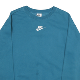 NIKE Womens Blue Crew Neck XL Sweatshirt Cotton Blend Casual Pullover