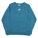 NIKE Womens Blue Crew Neck XL Sweatshirt Cotton Blend Casual Pullover