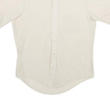 JC PENNEY Mens White Plain Shirt L Classic Fit Button Front Lightweight