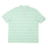 CHAPS Mens Mint Green & White Striped Short Sleeve Polo Shirt XL Cotton Blend