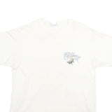 CARIBBEAN SOUL Mens White Graphic T-Shirt L Short Sleeve Crew Neck Tropical