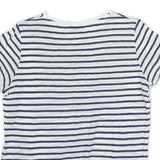 MASSIMO DUTTI Womens White & Blue Striped Short Sleeve Crew Neck Top XS Casual