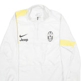 NIKE Mens White & Yellow Juventus 1/4 Zip Sweatshirt M Football Training Top