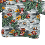 Mens Blue Green & Red Hawaiian Print Shirt M Casual Cotton Blend Summer