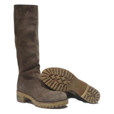 PRADA Womens Brown Leather Knee High Boots UK 5.5 Stylish Durable Footwear
