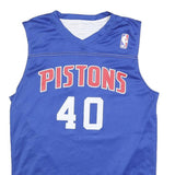 NBA Mens Blue Pistons 40 Sleeveless V-Neck Sports Basketball Jersey S