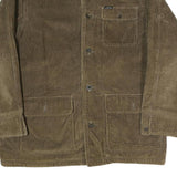 CHAPS RALPH LAUREN Mens Brown & Black Corduroy Button Jacket L Cotton Leather