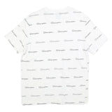 CHAMPION Mens White Crew Neck Short Sleeve Graphic T-Shirt L Cotton Blend