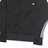 ADIDAS Mens Black & White Track Jacket M Polyester Zip Slim Fit Sportswear