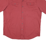 WRANGLER Mens Red Short Sleeve Shirt XL Casual Button Front Workwear