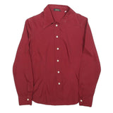 OLIVIA Womens Red Shirt M Long Sleeve Button Plain Classic Blouse