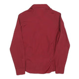 OLIVIA Womens Red Shirt M Long Sleeve Button Plain Classic Blouse
