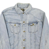 LEE Mens Light Blue Denim Jacket XL Cotton Blend Button Closure Classic