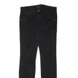 SIXTH JUNE Womens Jeans Black Slim Skinny Denim W32 L34 Distressed Zip