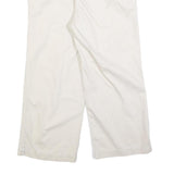 TOMMY HILFIGER Womens Cotton Blend Cream Relaxed Straight Trousers W32 L25