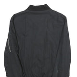 SANDRO Mens Black Bomber Jacket XS Cotton Blend Plain Zip Closure