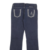 MISS CARELLI Womens Regular Blue Denim Stone Wash W30 L28 Zip Regular Fit Jeans