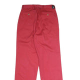 NAUTICA Mens Cotton Red Classic Straight Trousers W30 L32 Comfortable Zip