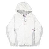 THE NORTH FACE Womens White & Light Grey Summit Series Hooded Jacket L Polyester