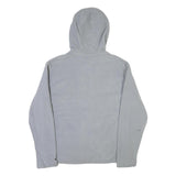 NEW BALANCE Mens Grey Hooded Zip Jacket L Polyester Blend Plain Lightweight