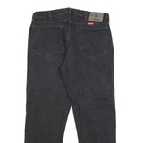 WRANGLER Mens Black Regular Straight Denim Dark W36 L30 Cotton Zip Jeans