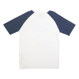 LEVI'S Mens White & Navy Graphic T-Shirt L Short Sleeve Crew Neck Classic Cotton