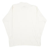 DAMART Womens White Plain Crew Neck Jumper Basic Knit L Soft Knitwear