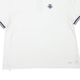 TOMMY HILFIGER Mens White Polo Shirt XL Cotton Blend Basic Logo Embroidered