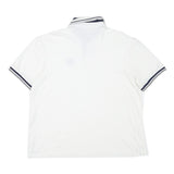 TOMMY HILFIGER Mens White Polo Shirt XL Cotton Blend Basic Logo Embroidered