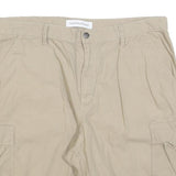 CALVIN KLEIN JEANS Mens Shorts Beige Casual Cargo L W36 Cotton Blend Pockets