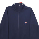 KLIMA WOOL Mens Navy Blue Wool Blend Zip Jacket L Plain Classic Fit