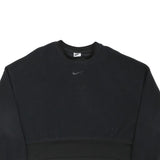 NIKE Womens Black Plain Crew Neck Basic Knit S Jumper Lightweight Comfort