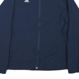 ADIDAS Womens Navy Blue Jacket UK 14 Polyester Blend Plain Zip Casual Sportswear