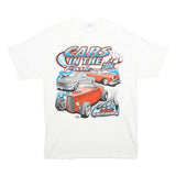 HANES Mens White Cars In The Park 2006 Graphic T-Shirt L Short Sleeve Crew Neck